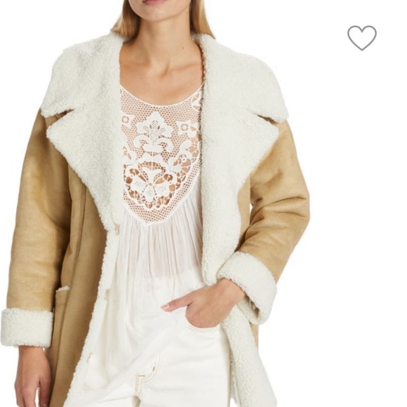 Wilfred Jackets & Blazers - Free People Diego Coat in Tan Faux Suede with Sherpa lining BNWT 🤎🌱✌️